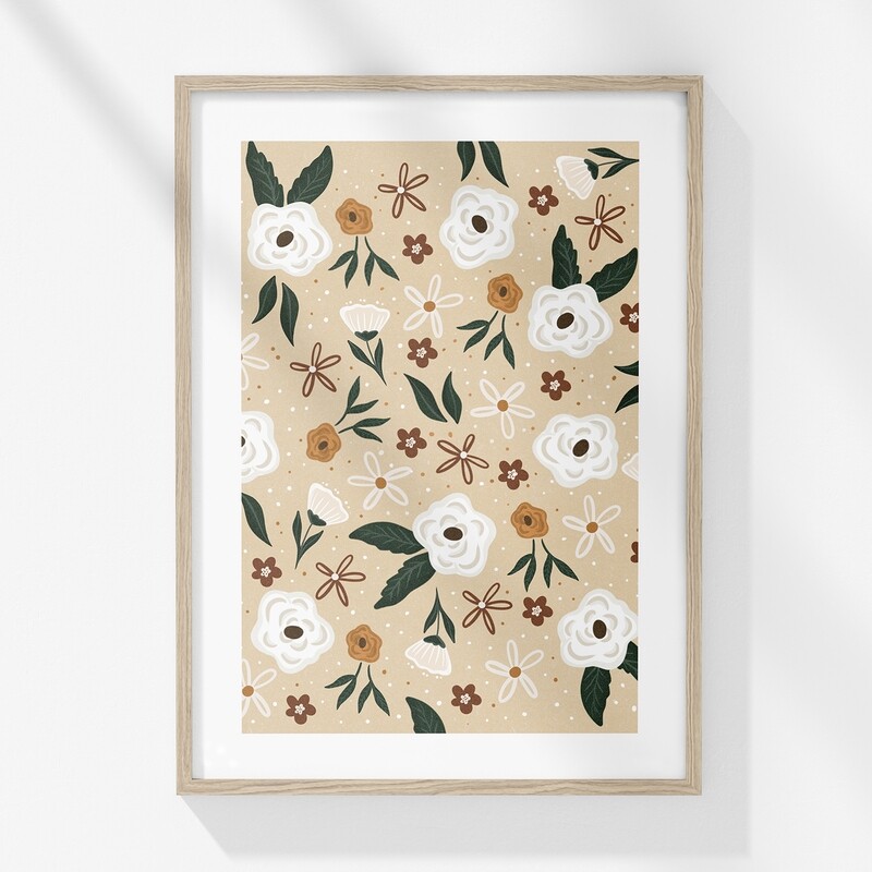 Grafika vzorčki ' oranžne rožce '