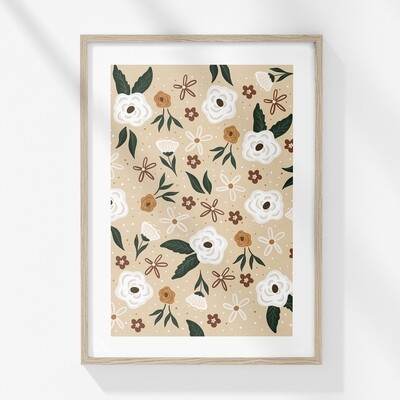 Grafika vzorčki ' oranžne rožce '