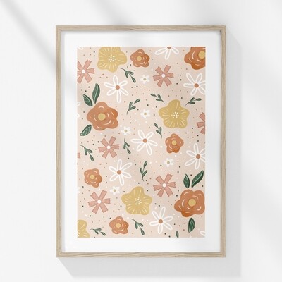 Grafika vzorčki ' roza rožce '