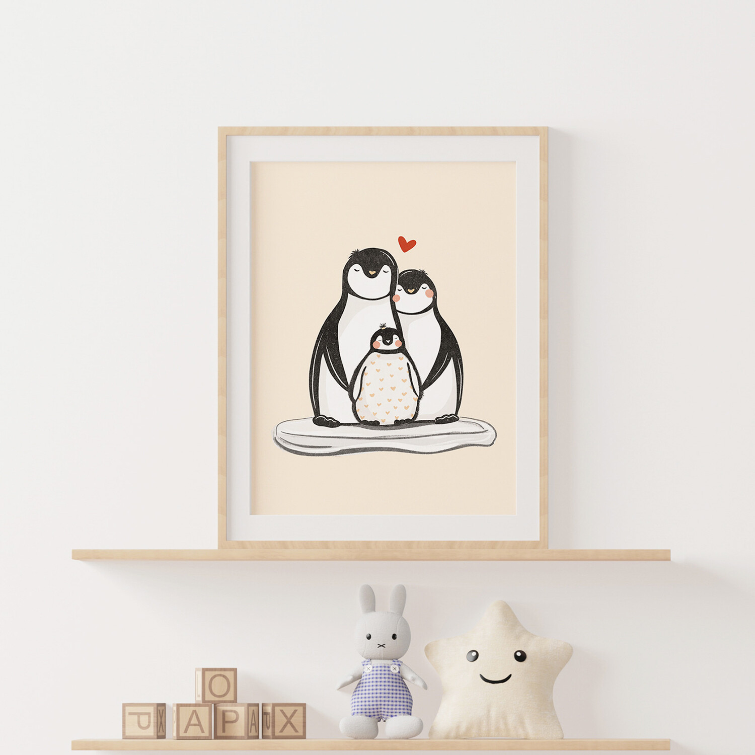 Otroška grafika ' družinica pingvinčkov '