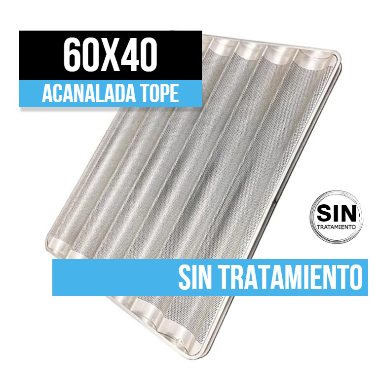 Bandeja Acanalada Tope sin Tratamiento 60x40