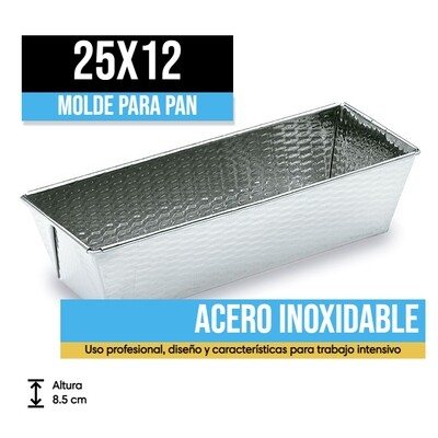 Molde para pan INOX 25x12x8.5 Molde para pan INOX 25x12x8.5
