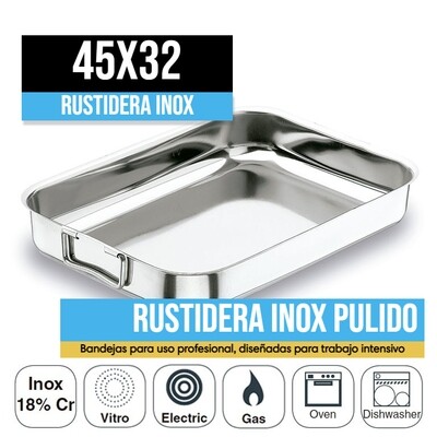 Rustidera INOX Pulido Asa Abatible 45x32 Rustidera INOX Pulido Asa Abatible 45x32
