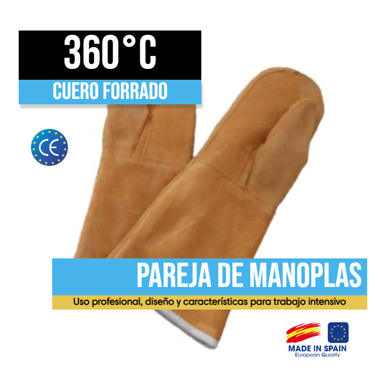 Manopla (Pareja) de Panadero de Cuero Forrado