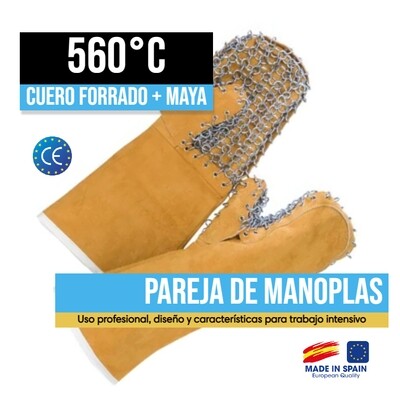Manopla (Pareja) de Panadero de Cuero Forrado + Anillas Manopla (Pareja) de Panadero de Cuero Forrado + Anillas