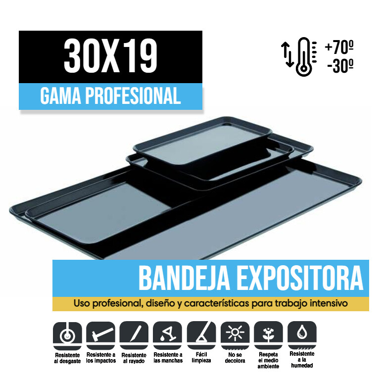 Bandeja Exposición Profesional Negra 30x19