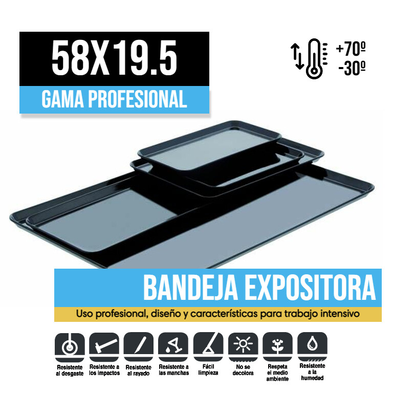 Bandeja Exposición Profesional Negra 58x19.5