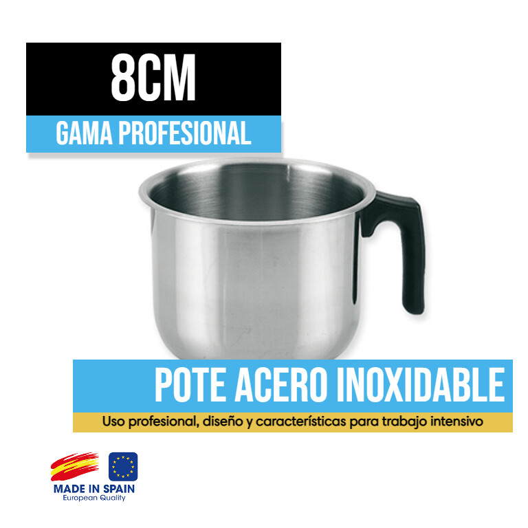 Pote Acero Inoxidable 8cm