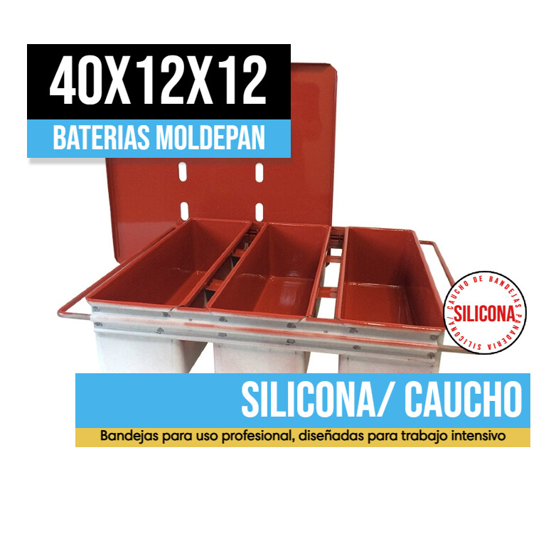 Batería pan de molde Silicona/Caucho 40x12x12