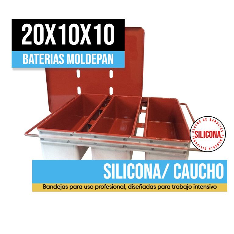 Batería pan de molde Silicona/Caucho 20x10x10