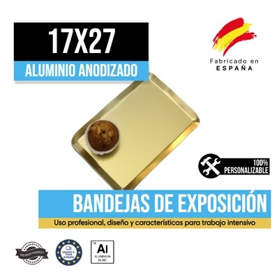 Bandeja Aluminio Anodizado Oro 17x27 Bandeja Aluminio Anodizado Oro 17x27
