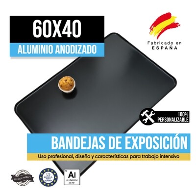 Bandeja Aluminio Anodizado Negra 60x40