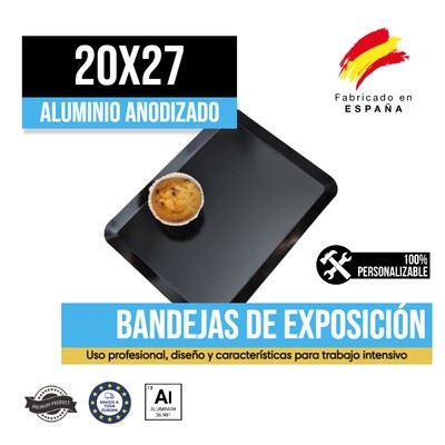 Bandeja Aluminio Anodizado Negra 20x27