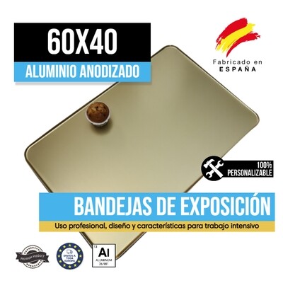 Bandeja Aluminio Anodizado Oro 60x40