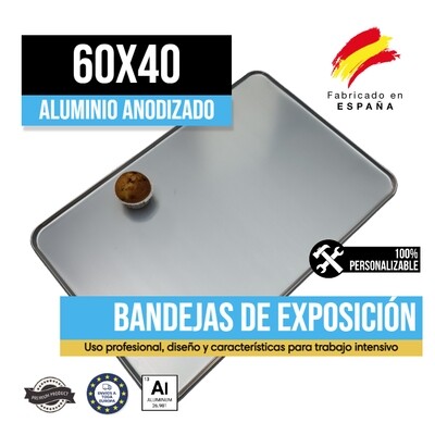 Bandeja Aluminio Anodizado Plata 60x40