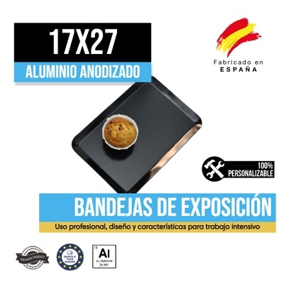 Bandeja Aluminio Anodizado Negra 17x27