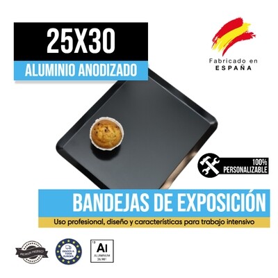 Bandeja Aluminio Anodizado Negra 25x30 Bandeja Aluminio Anodizado Negra 25x30
