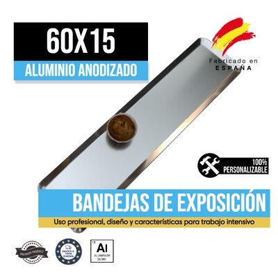 Bandeja Aluminio Anodizado Plata 60x15