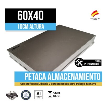 Petaca de almacenamiento Aluminio 10cm 60x40 Petaca de almacenamiento Aluminio 10cm 60x40