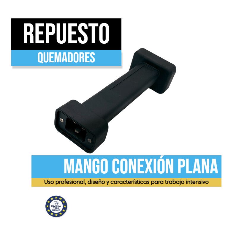 Mango de quemador con conexión plana