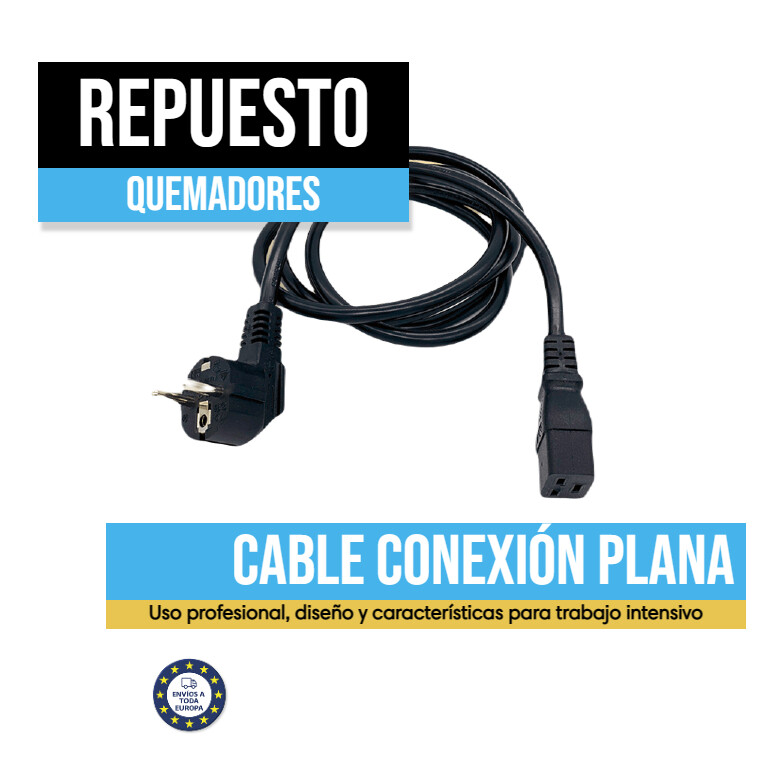 Cable recambio de quemador con conexión plana