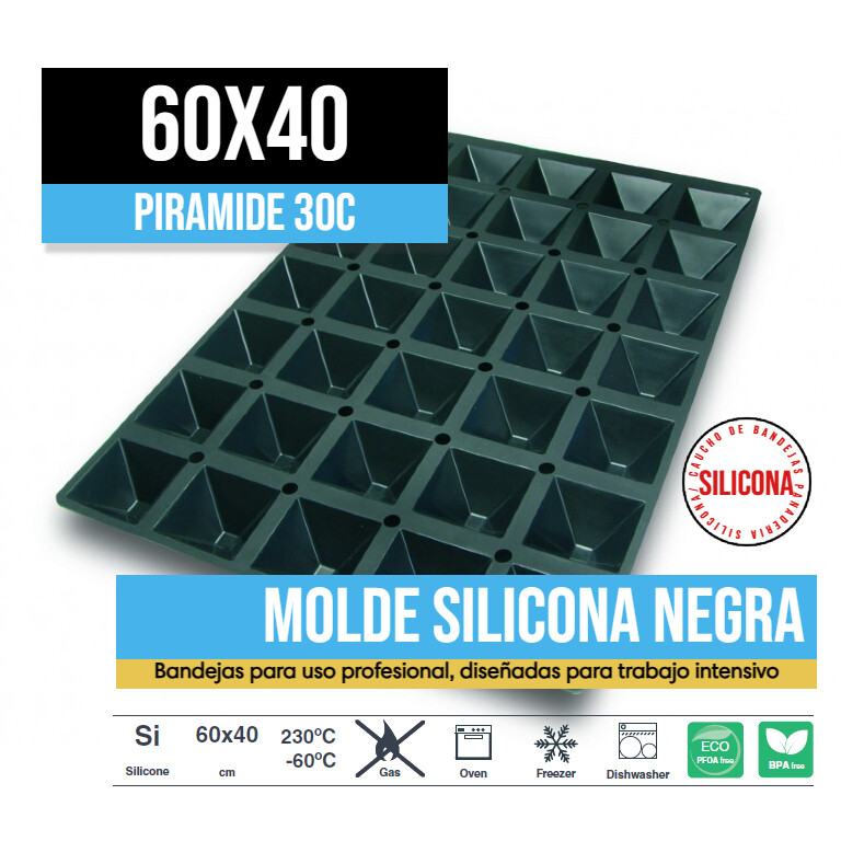 Molde de Silicona 60x40 Piramide 30C