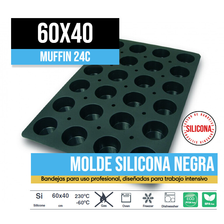 Molde de Silicona 60x40 Mini Muffin 24C
