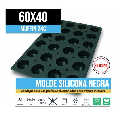 Molde de Silicona 60x40 Mini Muffin 24C Molde de Silicona 60x40 Mini Muffin 24C