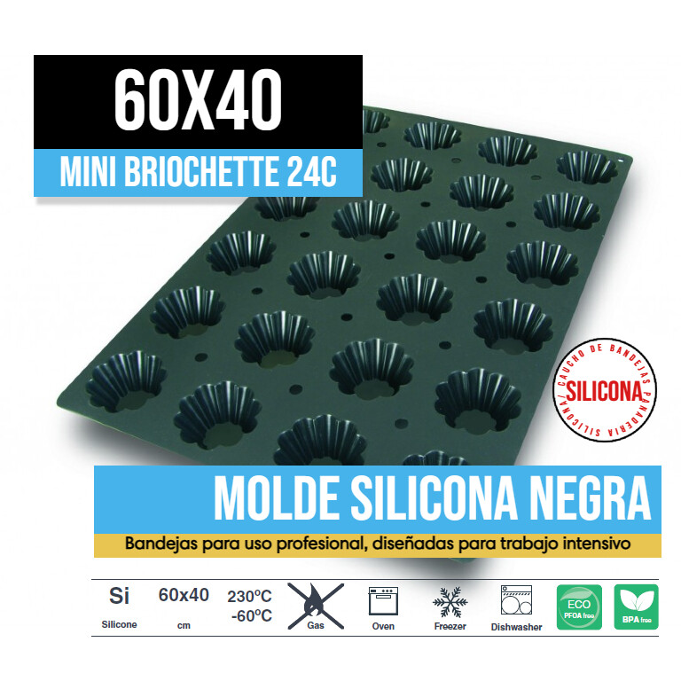 Molde de Silicona 60x40 Mini Briochette 24C