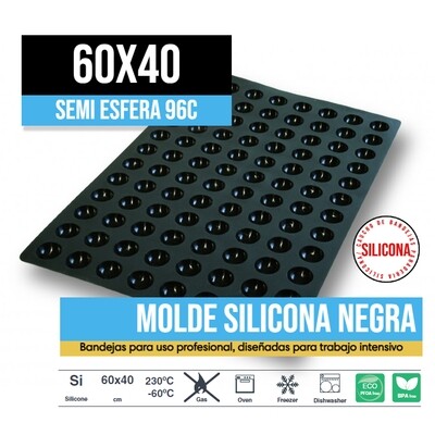 Molde de Silicona 60x40 Semi Esfera 96c Molde de Silicona 60x40 Semi Esfera 96c