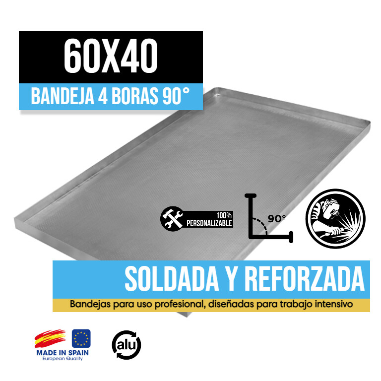 Bandeja Llanda 4Boras 90º Perforada Soldada 60x40