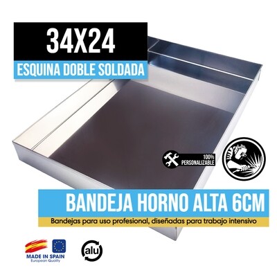 Bandeja Horno de Bora Alta Reforzada 34x24 Bandeja Horno de Bora Alta Reforzada 34x24