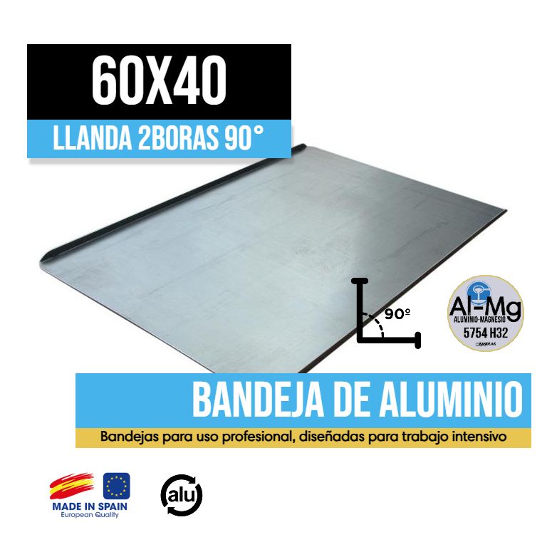 Bandeja Llanda 2Boras 90º Lisa 60x40