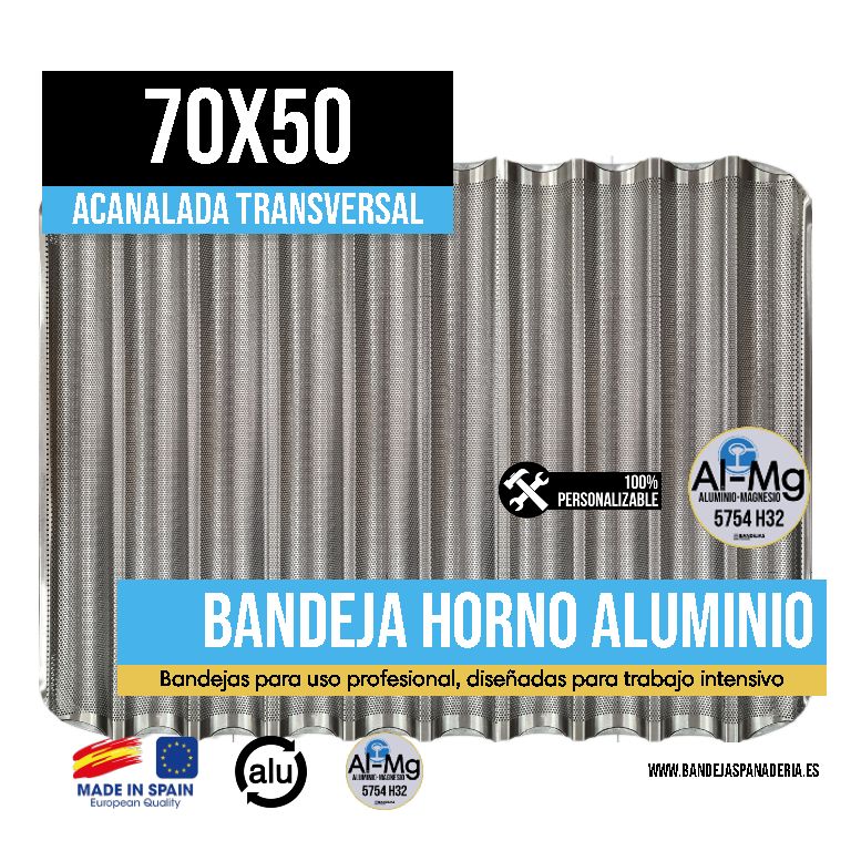 Acanalada Perforada Transversal Aluminio 70x50