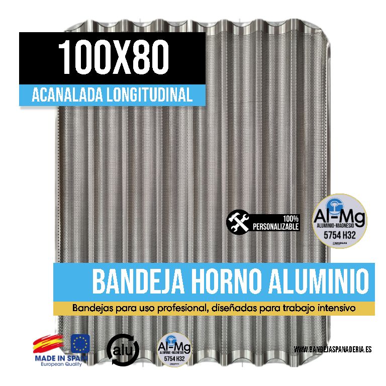 Acanalada Perforada Longitudinal Aluminio 100x80