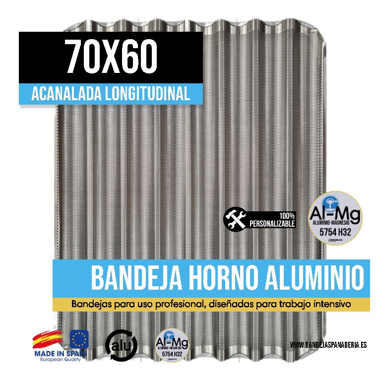 Acanalada Perforada Longitudinal Aluminio 70x60