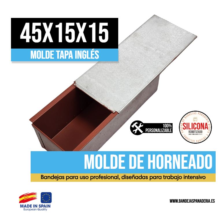 Molde Inglés con tapa Siliconado 45X15X15