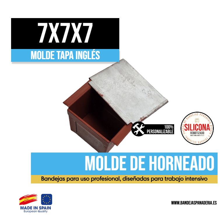 Molde Inglés con tapa Siliconado 7X7X7