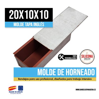 Molde Inglés con tapa Siliconado 20X10X10 Molde Inglés con tapa Siliconado 20X10X10