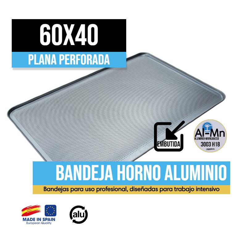 Bandeja horno Embutida Plana Perforada 60x40
