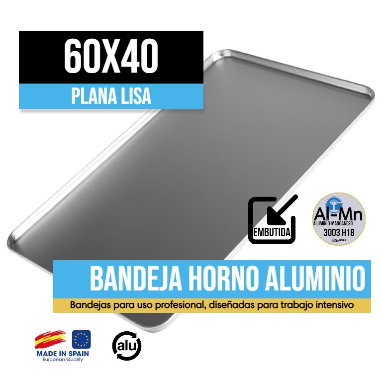 Bandeja horno Embutida Plana Lisa 60x40