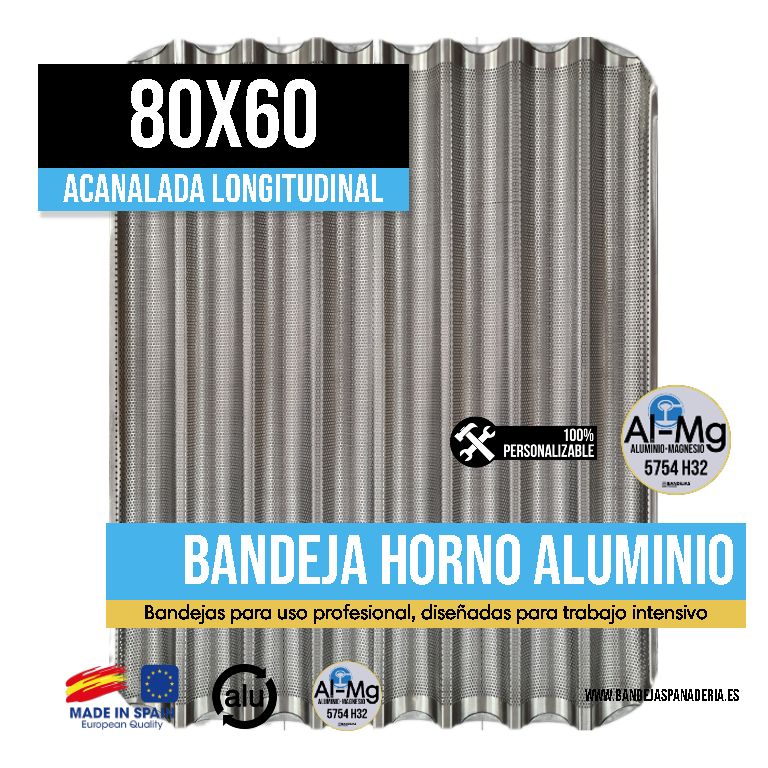 Acanalada Perforada Longitudinal Aluminio 80x60