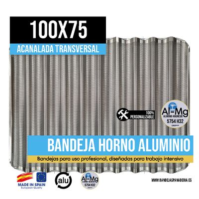 Acanalada Perforada Transversal Aluminio 100x75