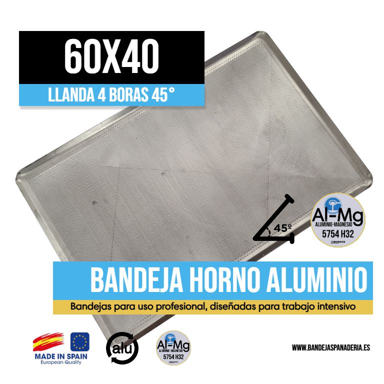 Bandeja Llanda 4Boras 45º Perforada 60x40