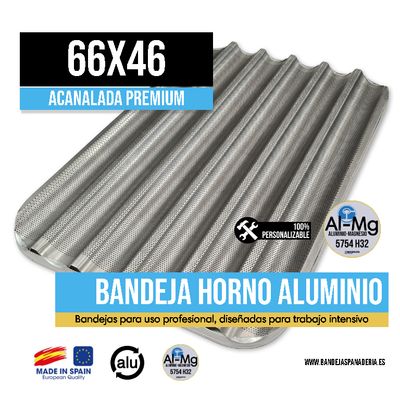 Bandeja Acanalada Premium Aluminio 66x46