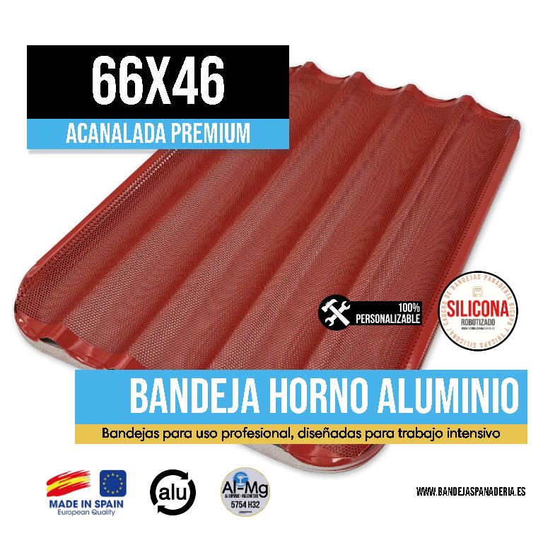 Bandeja Premium con Silicona/Caucho 66x46