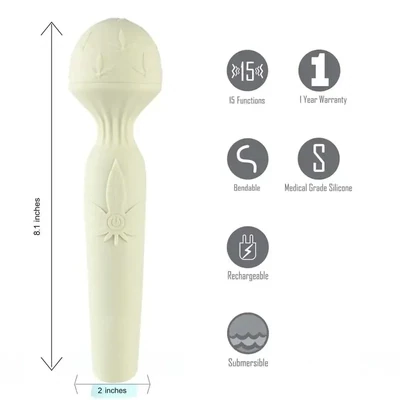 Marlie 15-Function Silicone Bendable Rechargeable Wand