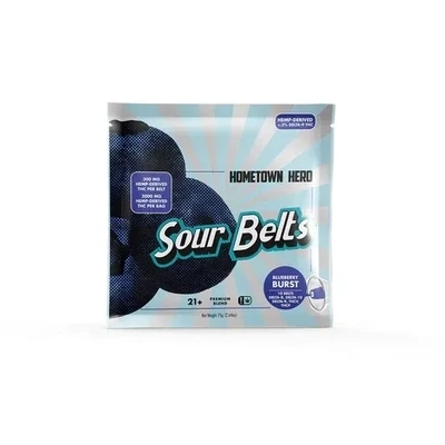 THC Blend Sour Blueberry Belts 3000mg bag