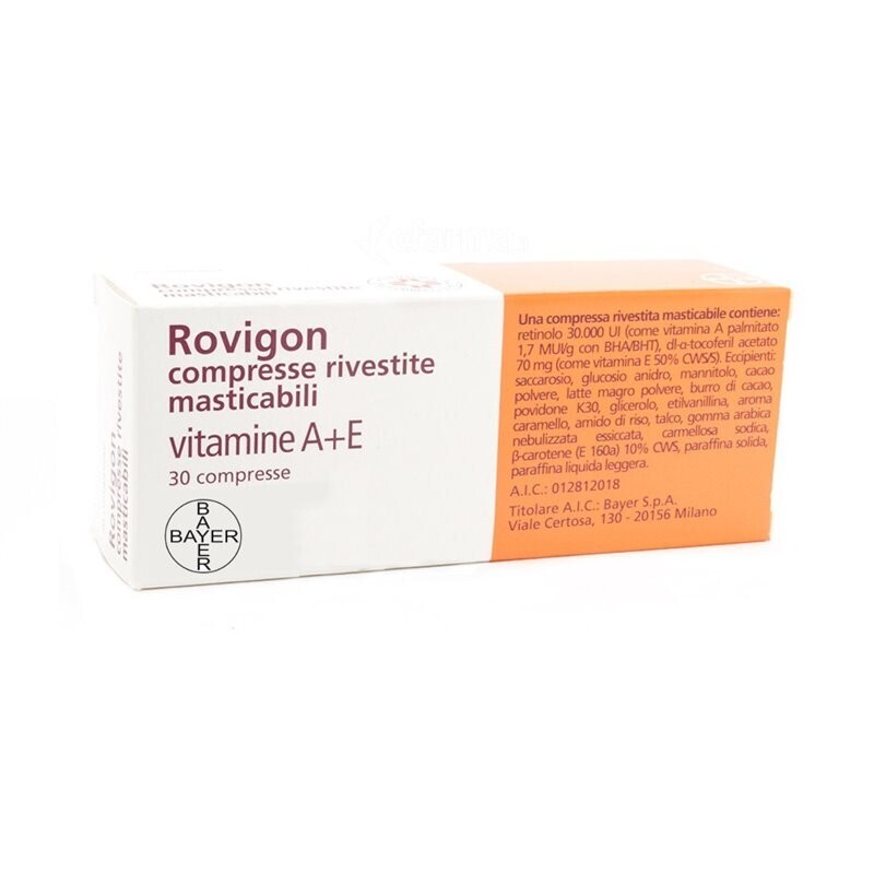 Rovigon vitamine A+E 30 compresse masticabili