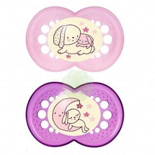MAM 2 Succhietti Night 6 mesi+  in silicone (Bimba)